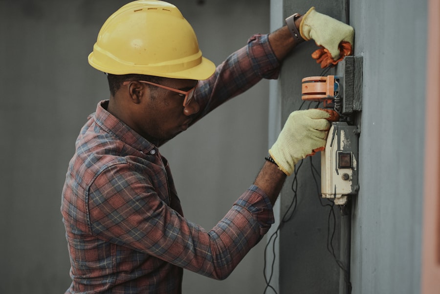 Skilled construction worker on site